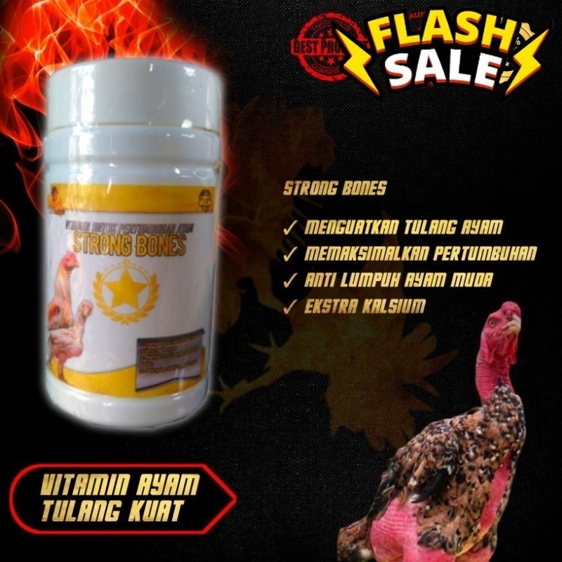 Hot Strong Bones Vitamin Kalsium Untuk Tulang Ayam Kuat Dan Struktur Tulangan Ayam Aduan Kokoh.
