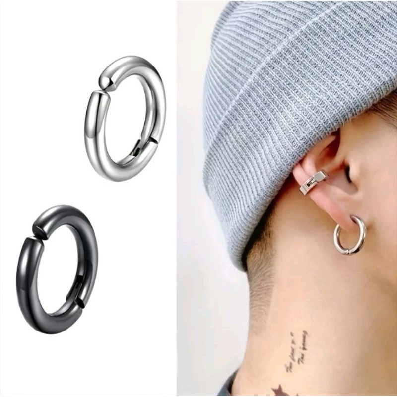 1 PCS ANTING JEPIT BULAT TANPA TINDIK PRIA WANITA ANTING HOOP JEPIT TANPA TINDIK PRIA WANITA KOREA