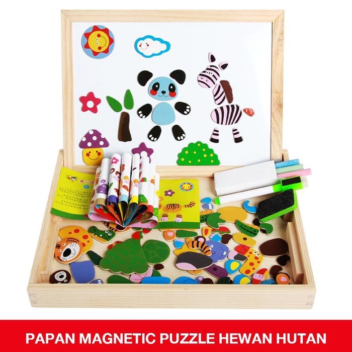 

Tatajoy 100 Pcs Magnetic Puzzle Board Mainan Edukasi Anak Mainan Papan Tulis Anak Mainan Bayi Kreatif - Satwa