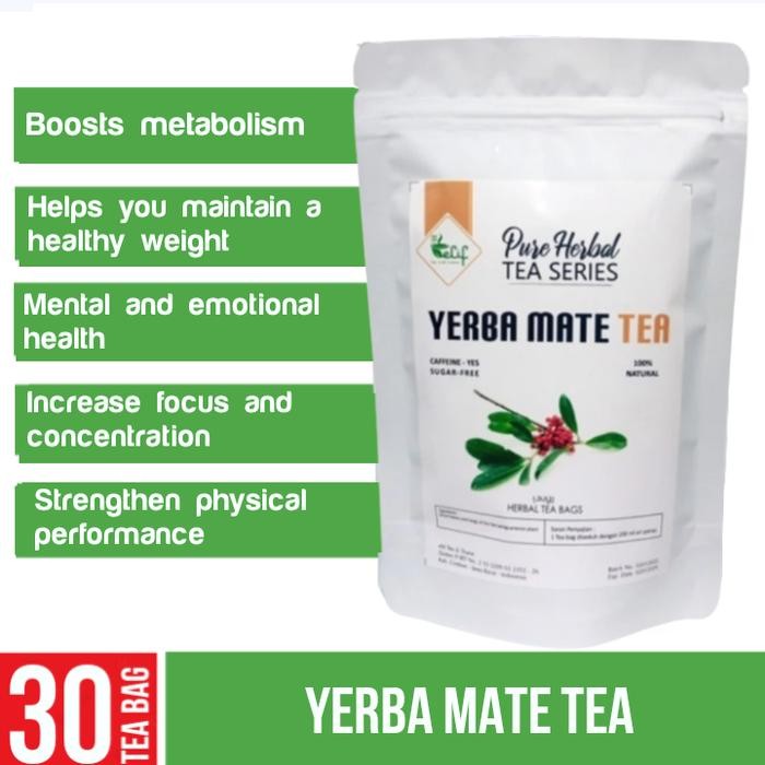 

Yerba Mate Tea : Boost Energy Improve Mental Focus (30 Herbal Tea Bag) - PURE MATE