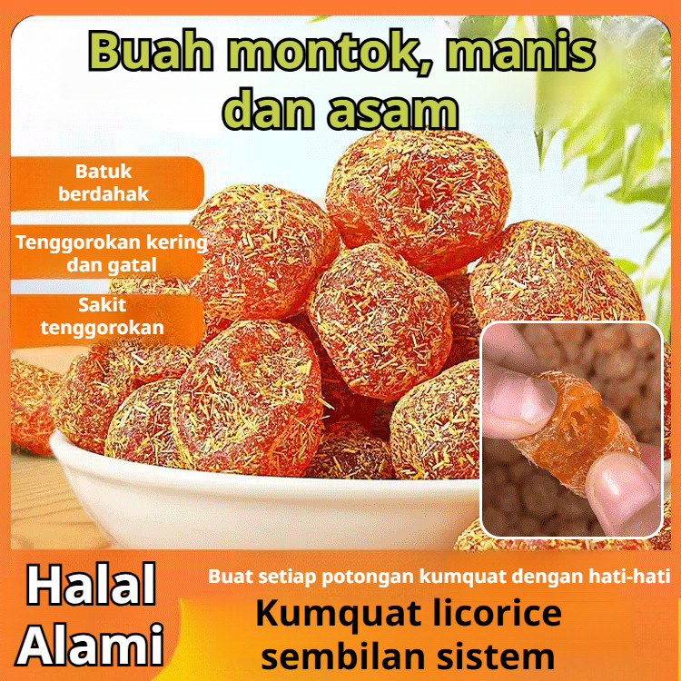 

❤️Halal+COD❤️Permen Jeruk Kering/Camilan Tradisional/Buah Kering Jeruk Kingkit/Snack sehat rendah gula/Permen herbal tenggorokan/Manisan rempah alami