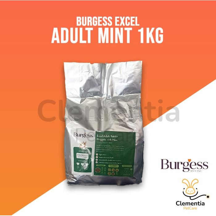 Burgess Excel Adult Mint Repack 1Kg - Makanan Kelinci 1KG