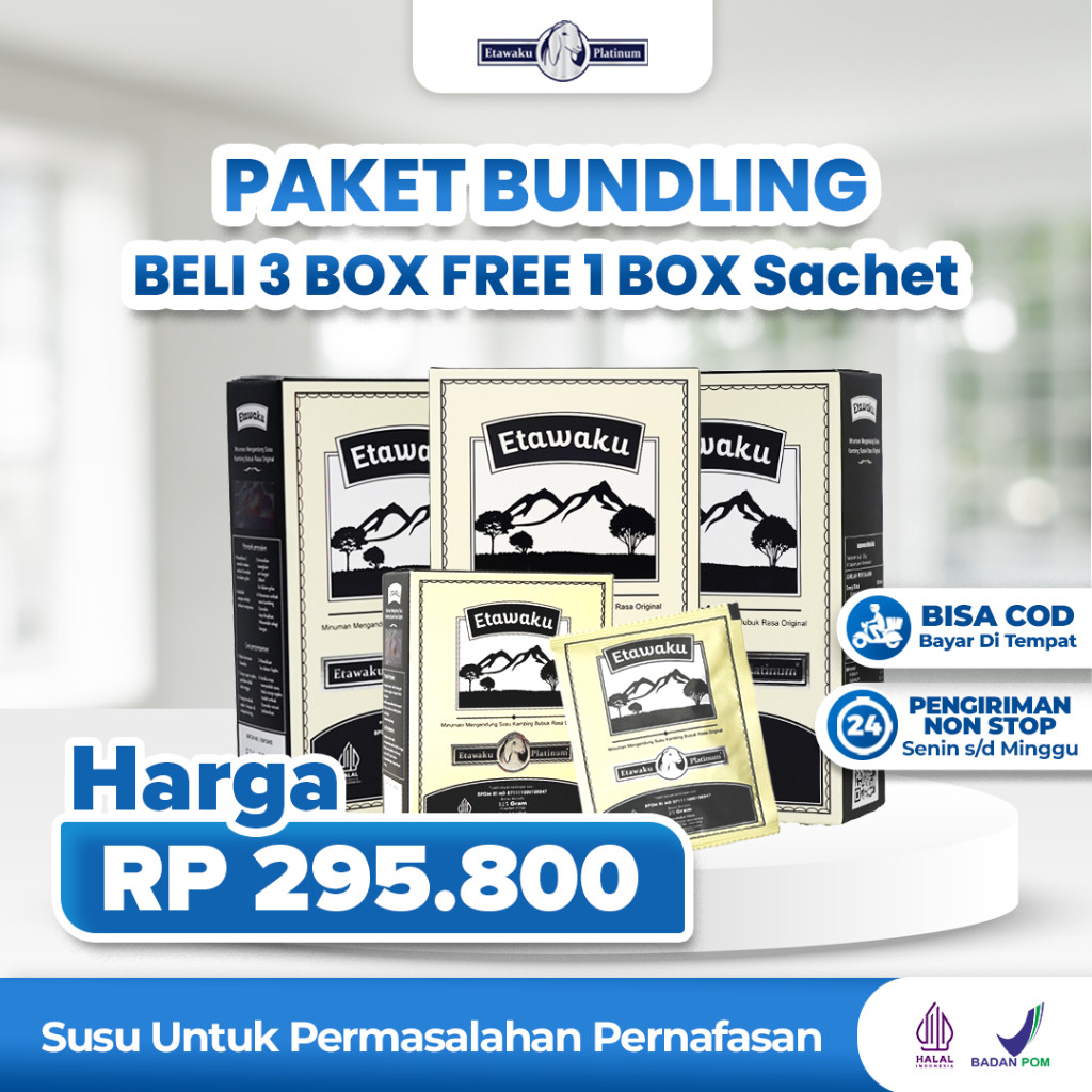 

Etawaku Platinum Susu Kambing Etawa Terbukti Ampuh Sembuhkan Masalah Pernafasan