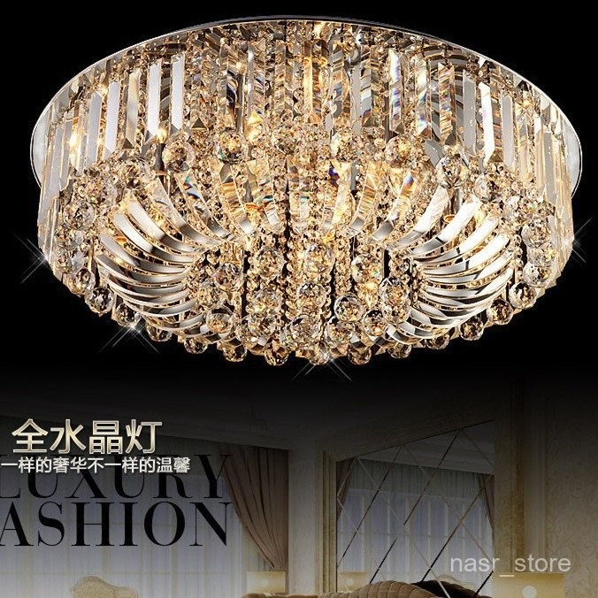 Lampu Plafon Bulat Ruang Tamu Lampu Kristal LED Strip Super Terang Lampu Ruang Makan Kamar Tidur Pro