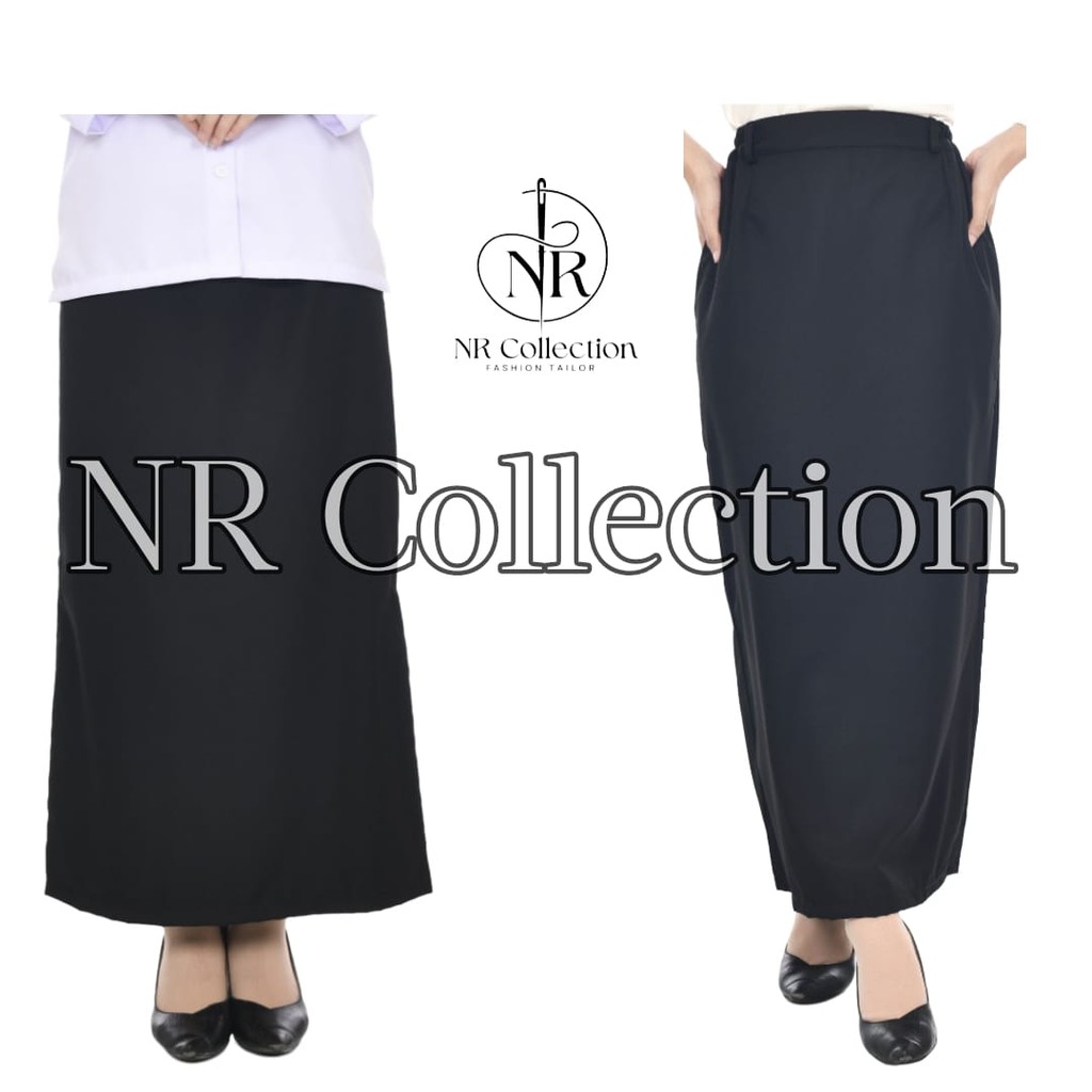 Rok Navy Wanita – Model ROK A Line Panjang Formal untuk Pegawai, PNS, & Instansi Pemerintah