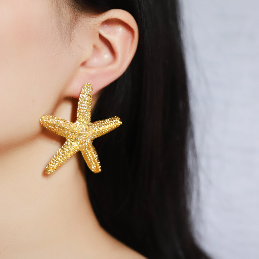 Anting-anting musim panas liburan pantai baru anting-anting bintang laut yang dipersonalisasi angin,