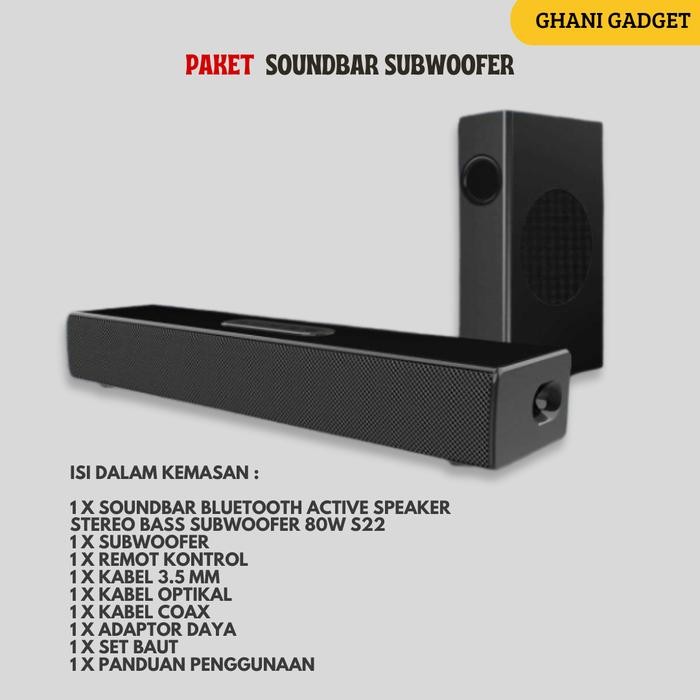 Soundbar Bluetooth Speaker Home Theater Wireless TV Subwoofer Speker - Paket A