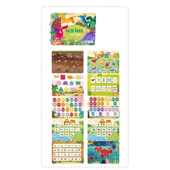 Busy Book - Activity Book dengan Packaging Dus Cantik Farm Dinosaurs Quiet Book Buku Aktivitas Anak 