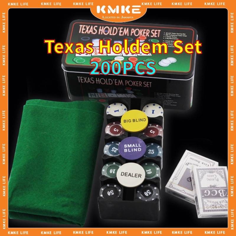 REBONSHOP Poker Chip Coin Casino Koin 200Pcs Texas Holdem Poker Game / Mainan Kartu Poker / Casino G