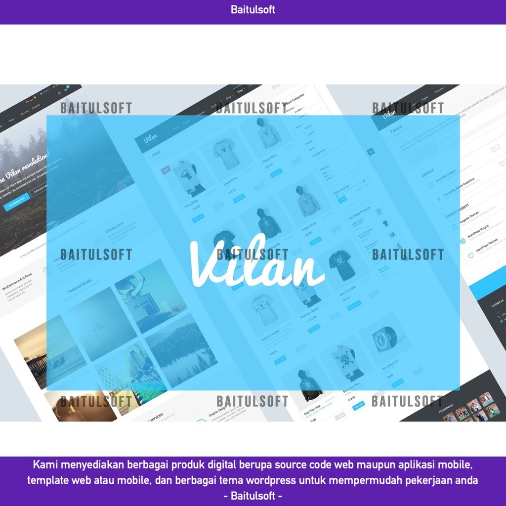 TEMA WEB VILAN CORPORATE, SHOP & FORUM WORDPRESS THEME D5126 BAITULSOFT LISENSI ORIGINAL FULL VERSIO