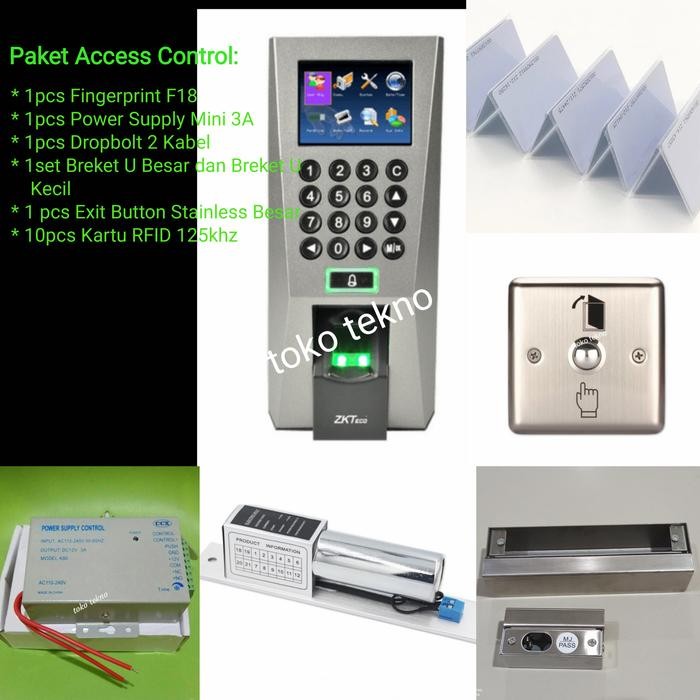

Paket Access Control F18 B RFID 125Khz untuk Pintu Kaca