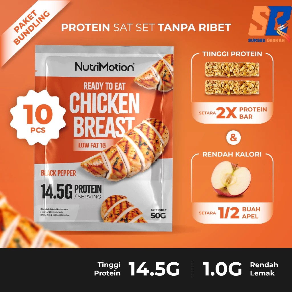 

Paket Bundling 10pcs NUtrimotion Dada Ayam Tinggi Protein Ready to Eat Rendah Lemak & Kalori Dengan Rasa Blackpepper