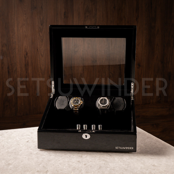 Setsuwinder Opulence Watch Winder 4 Slot Winder + 6 Slot Standard Kotak Pemutar Jam Tangan Otomatis 