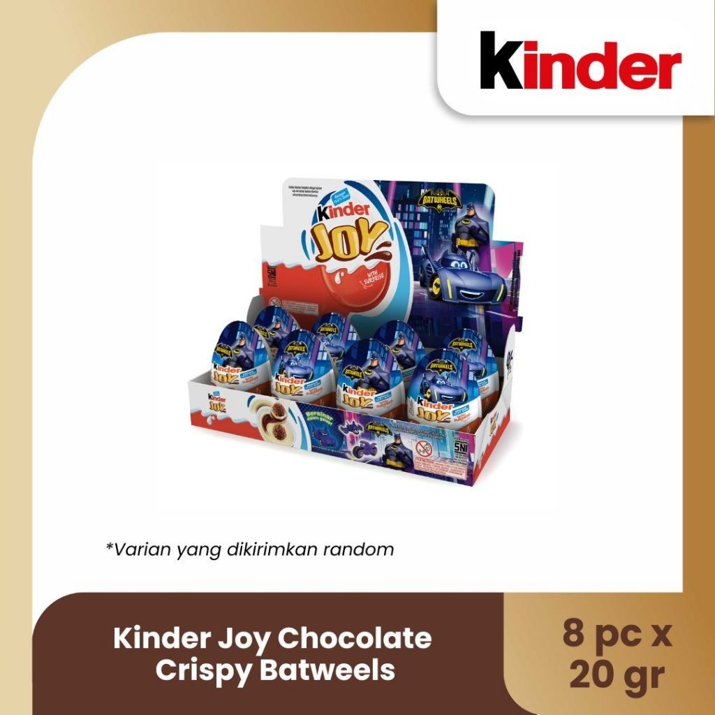 

Kinder Joy Special Edition Batwheels Chocolate Crispy 20gr Isi 8pcs