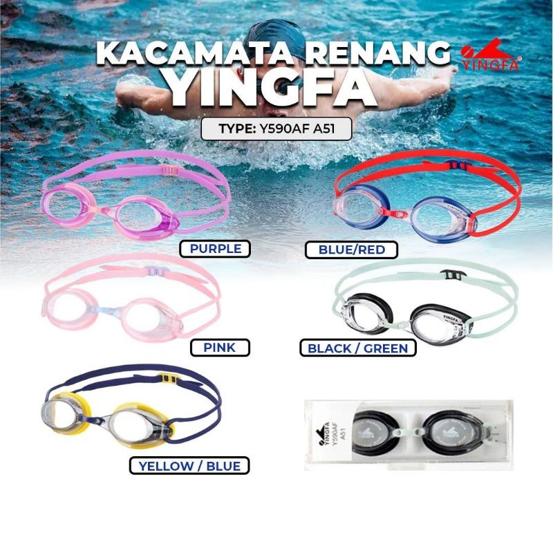 KACAMATA RENANG YINGFA Y590 AF || KACAMATA RENANG SILICONE || SWIMMING GOGGLES SILICONE YINGFA