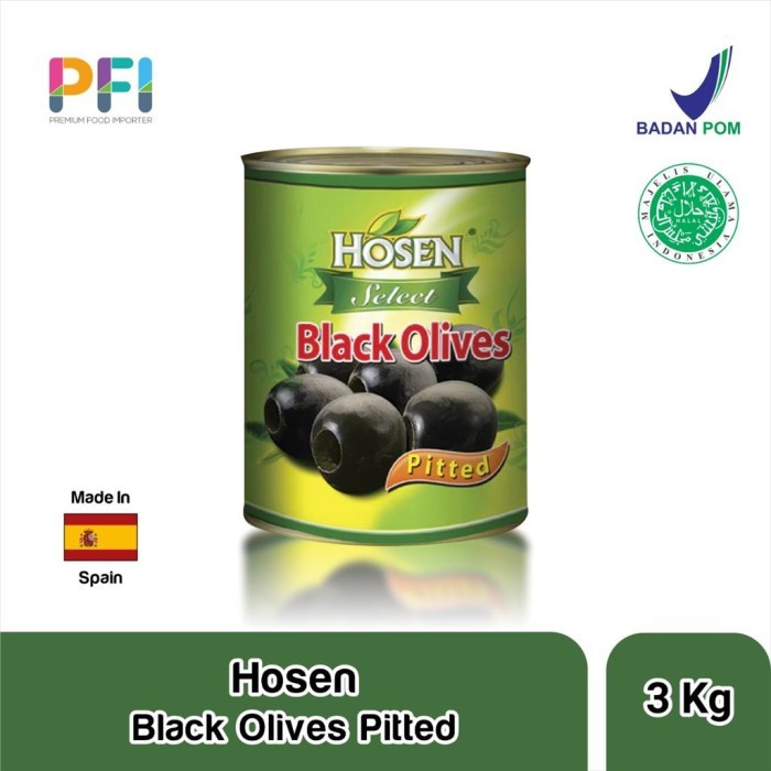 

[Best Seller] Hosen Black Olives pitted 3 kg