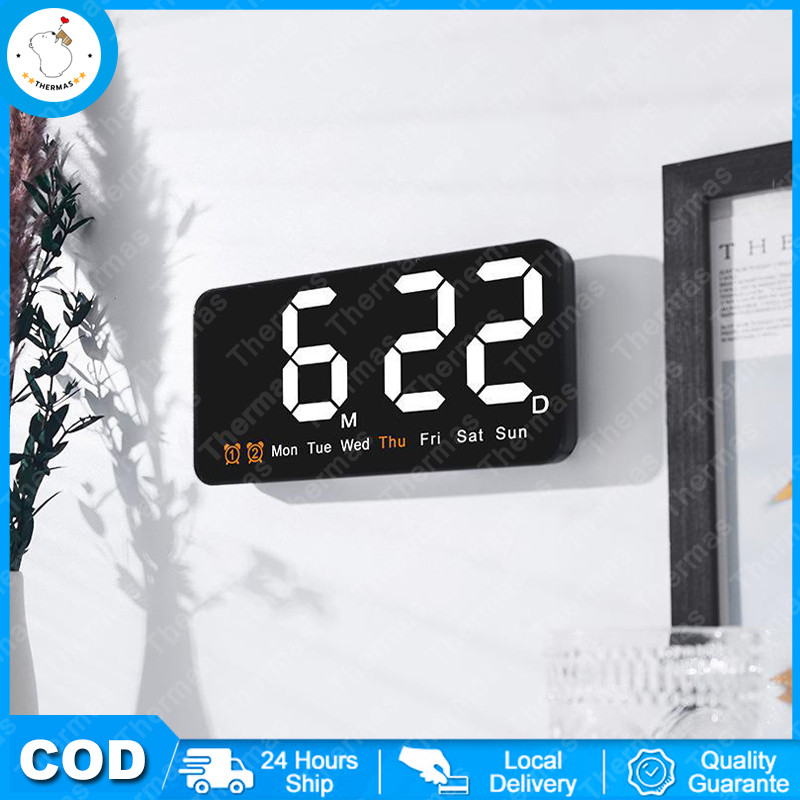 Jam Dinding Digital LED Multifungsi Layar Besar Jam Dinding Baru Jam Dinding Sederhana Layar Besar