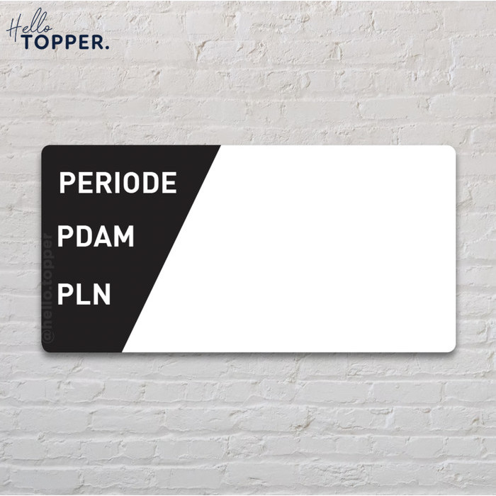 

BEST -Papan Akrilik Tulis PDAM PLN Acrylic Sign Board Pencatat Meteran