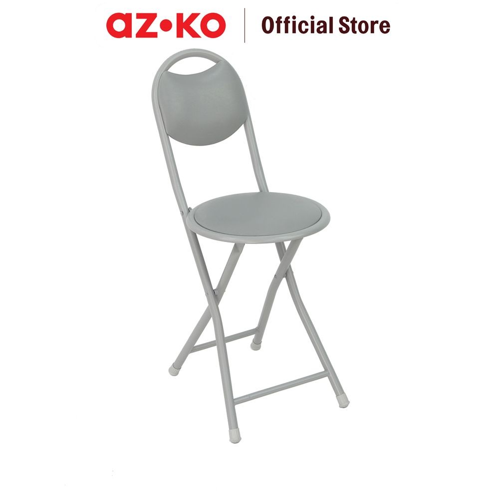AZKO Soleil Kursi Lipat Kulit Padded - Abu-Abu Multifunctional Foldable Chair Tempat Duduk Serbaguna