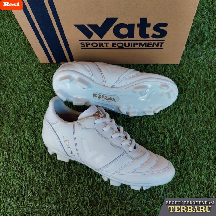rekomendasi sepatu bola untuk kaki lebar COD Sepatu Bola Anak Kulit Wats Baresi Original - Putih, 33
