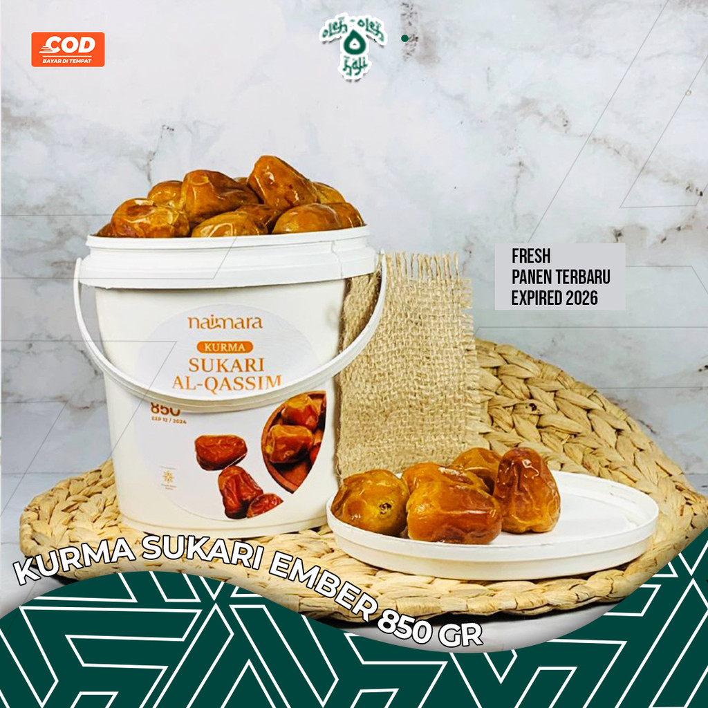 

Kurma Sukari Al Qaseem Basah Premium Kemasan Ember 850Gr