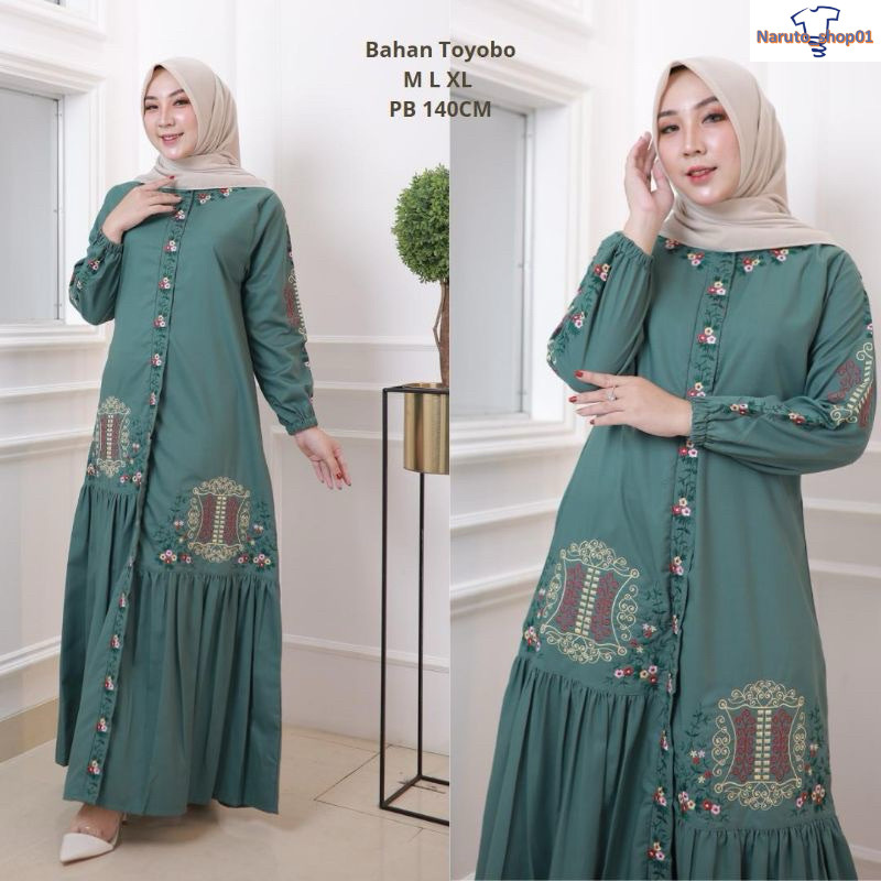 Gamis Bordir Pintu Aceh Terbaru Gamis Malika Bordir Pintu Aceh Gamis Bordir Katun Toyobo Motif Pintu