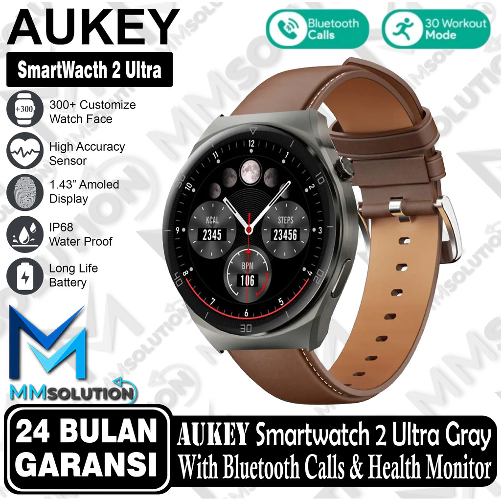AUKEY SmartWatch 2 Ultra Amoled Display Waterproof Bluetooth Call SW-2U