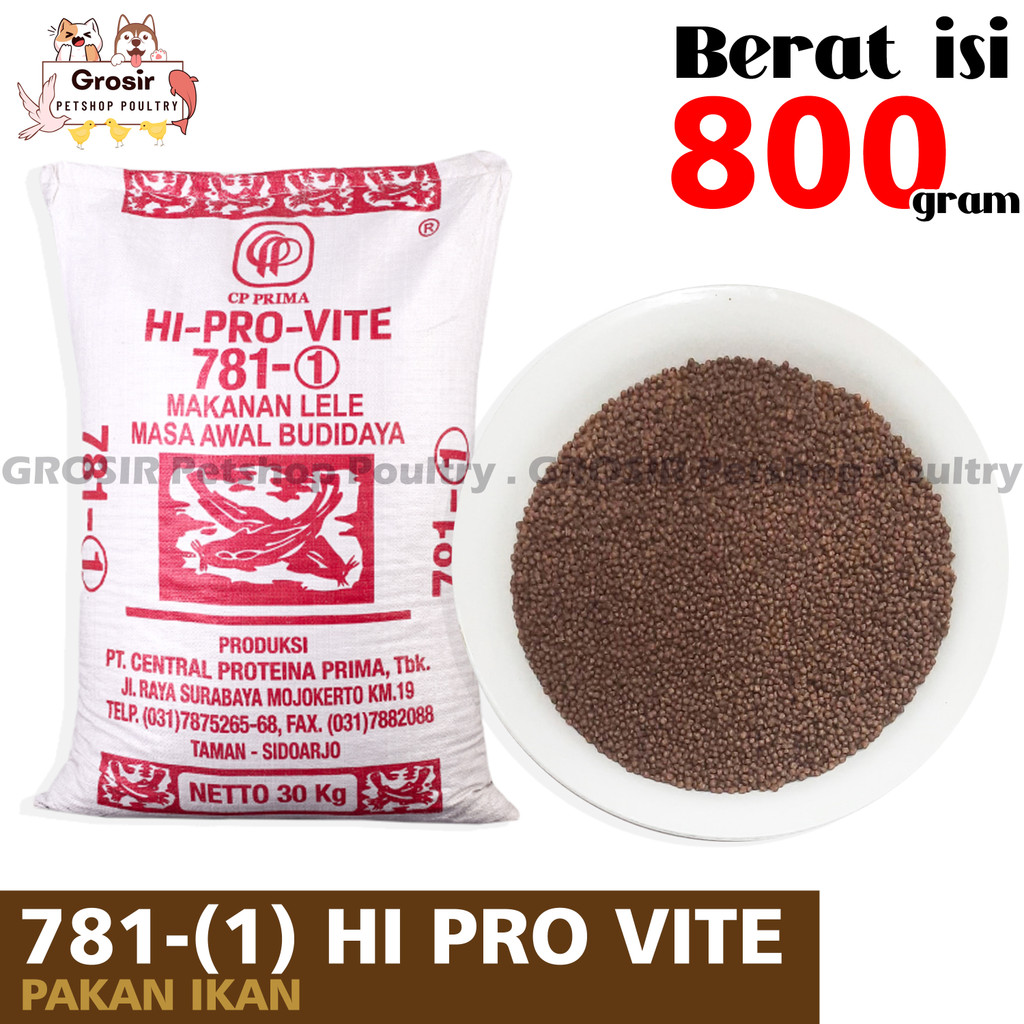 Pelet HI PRO VITE 781 1 / 781-1 Butiran 1mm Pelet Ikan Makanan ikan Pakan Ikan Lele Gurame Nila