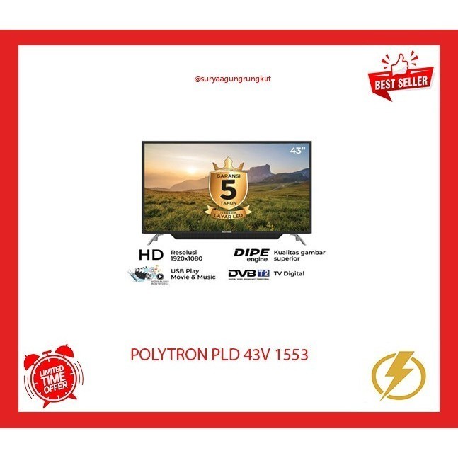 DIGITAL LED TV POLYTRON 43 INCH - PLD 43 V 1553