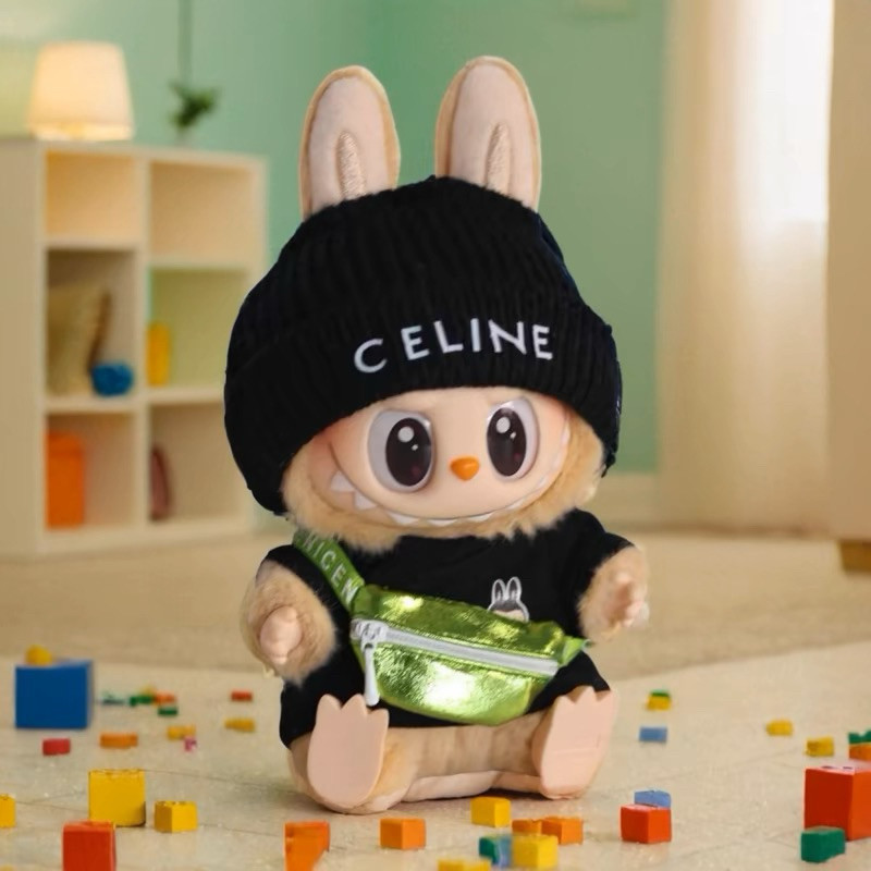 READY!!! (1 SET Baju + Topi + Tas CELINE) Labubu High Premium Branded Brand Aksesoris Kostum Bag Hat