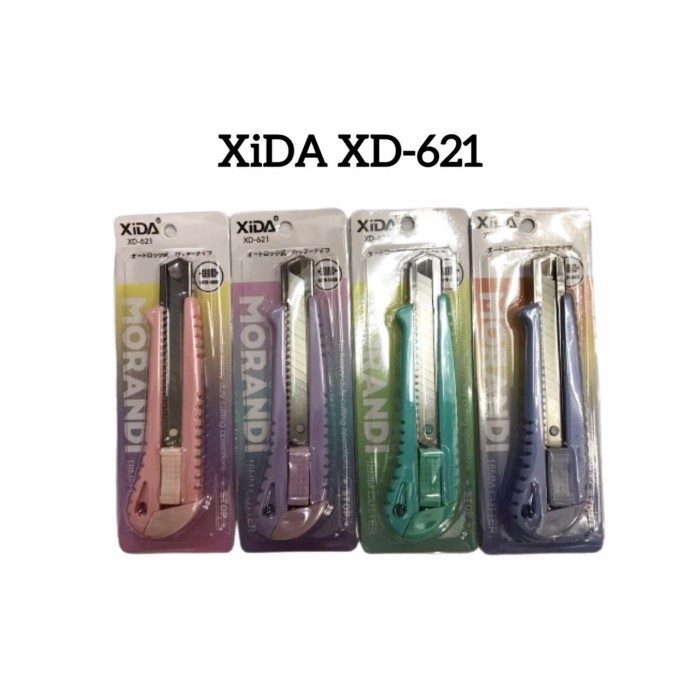 

Cutter XiDA XD-621 18mm/Alat Pemotong Kertas/Pisau Pemotong