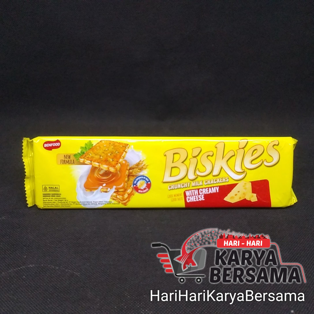 

MAKANAN RINGAN BISKUIT BISKIES CRUNCHY MILK CRACKERS KRIM CHEESE 96GR