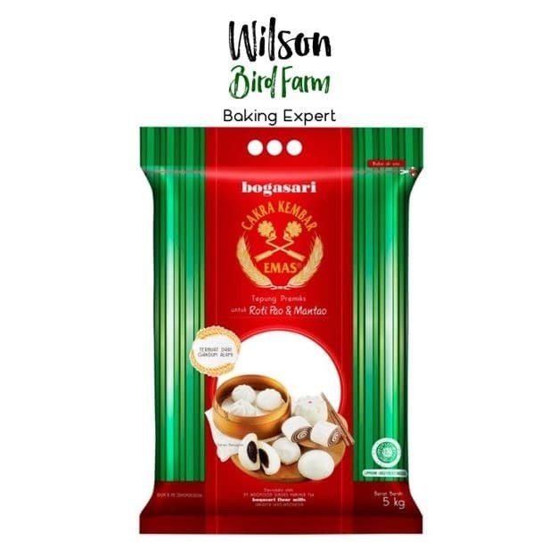 

Tepung Roti Pao Mantao Bakpao Cakra Kembar Emas 5 kg