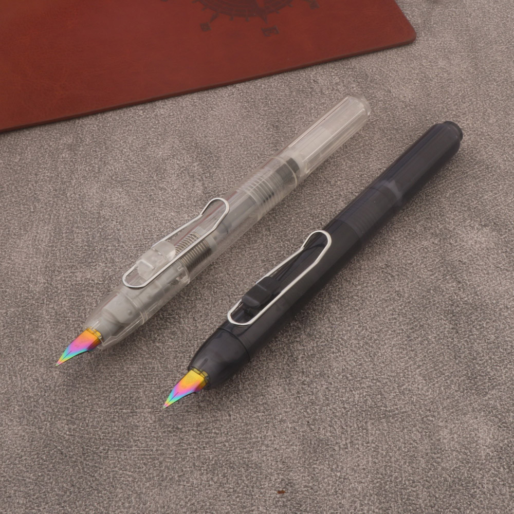 

1pc press Fountain Pen plastic transparent Office School Supplies Writing Ink Pens