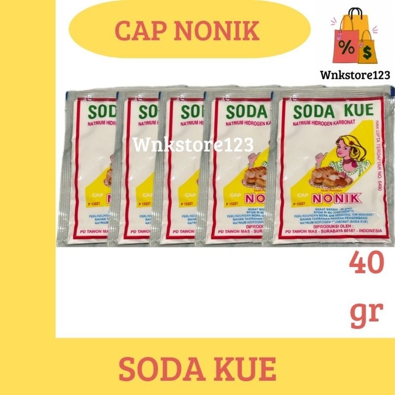 

Cap Nonik soda kue/baking soda kemasan 40gr happy shopping di toko abu atiq