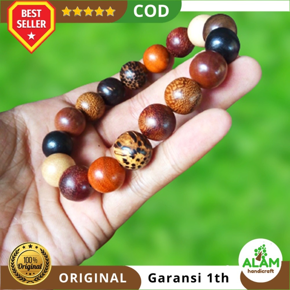 Gelang Kombinasi Kayu Langka 12mm