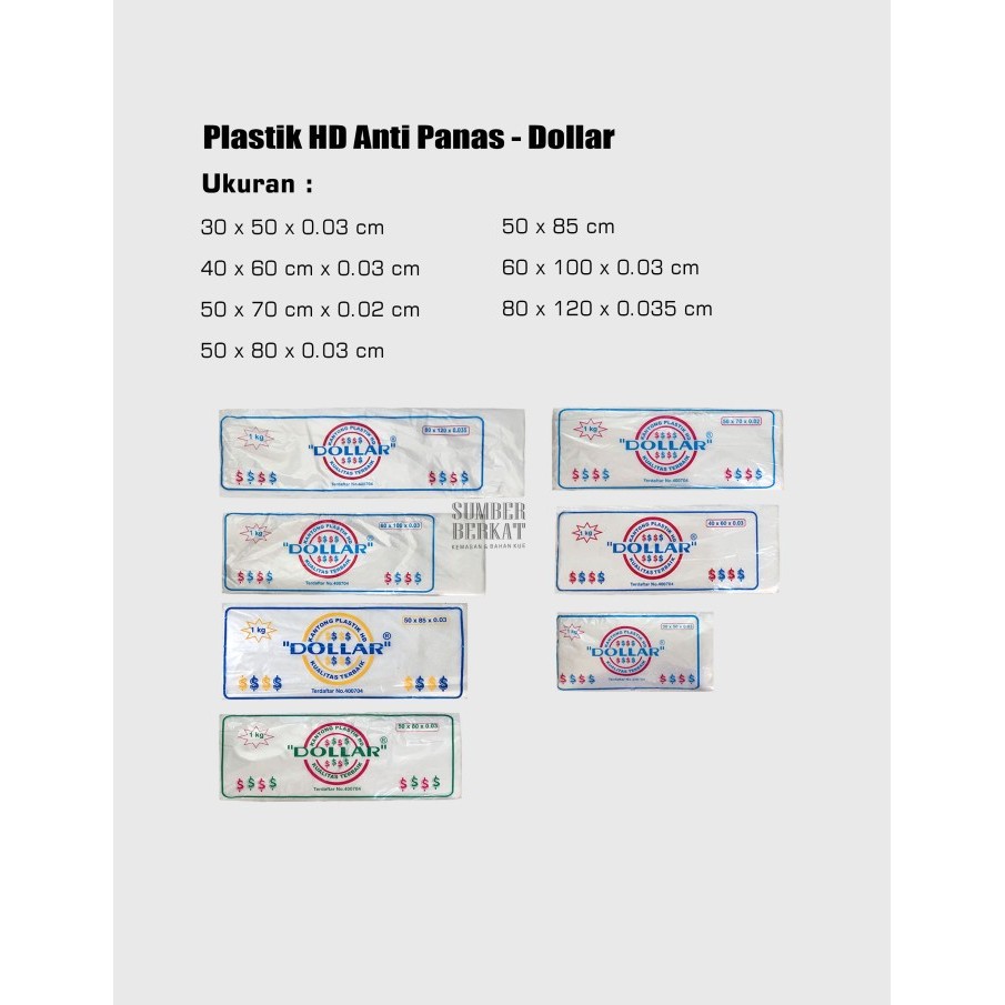 

Plastik HD Anti Panas Dollar Uk 80 x 120 x 0.035 cm