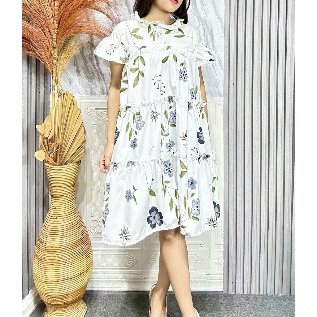 BOONFIT - ZRX DRESS GANITA MOTIF RAMPEL DOUBLE TOP PALING DI CARI / DOLLY DRESS / DRESS REMPEL SUSUN