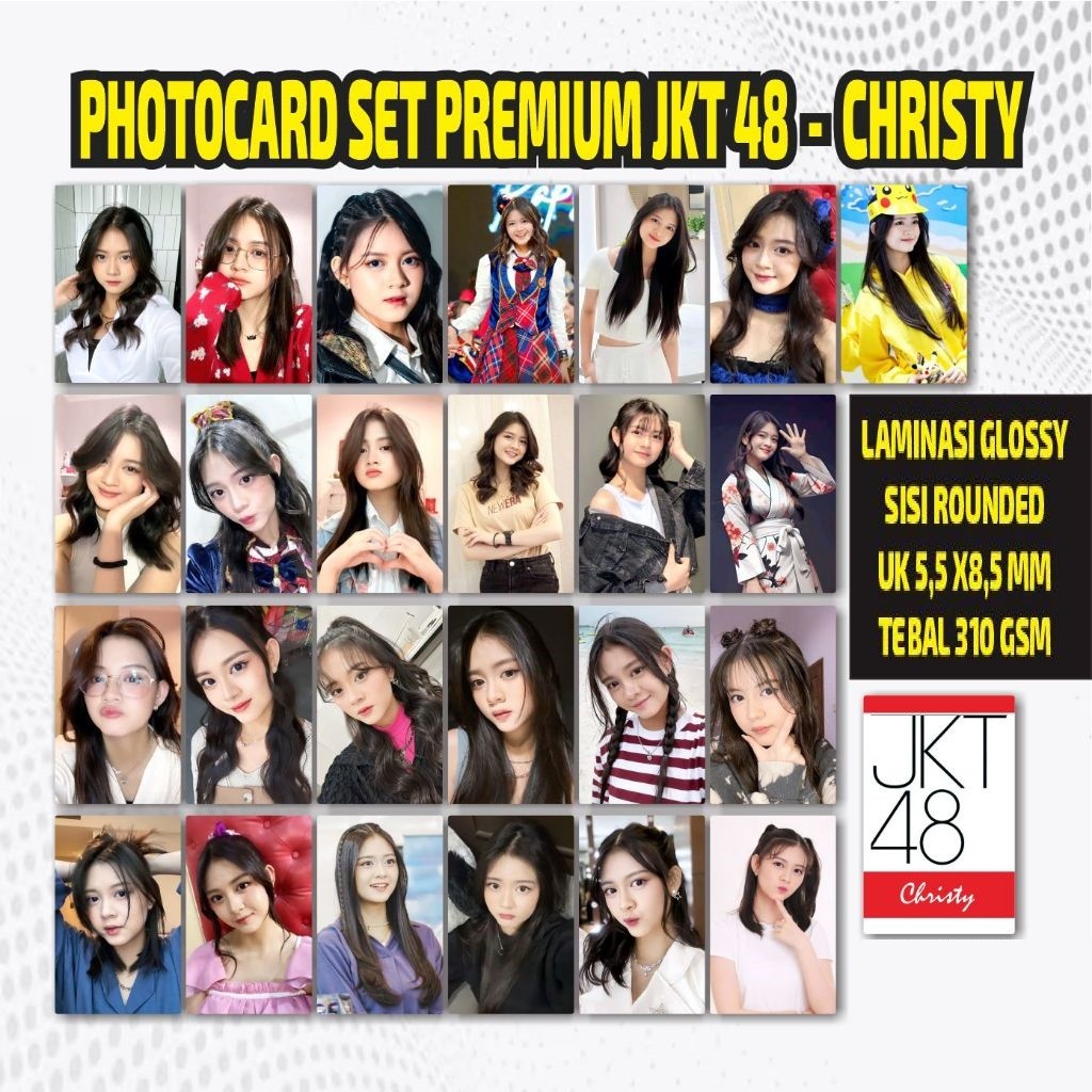 

ROCKET IT! JKT48 PC PHOTOCARD TERMURAH SET CHRISTY BOLAK BALIK LAMINASI GLOSSY LARIS MURAH LENGKAP ALL MEMBER FANMADE FREYA SHANI ADEL AZIZI ZEE CHRITSY INDIRA CALLIE ONIEL FOTO CARD MURAH BERKUALITAS HD