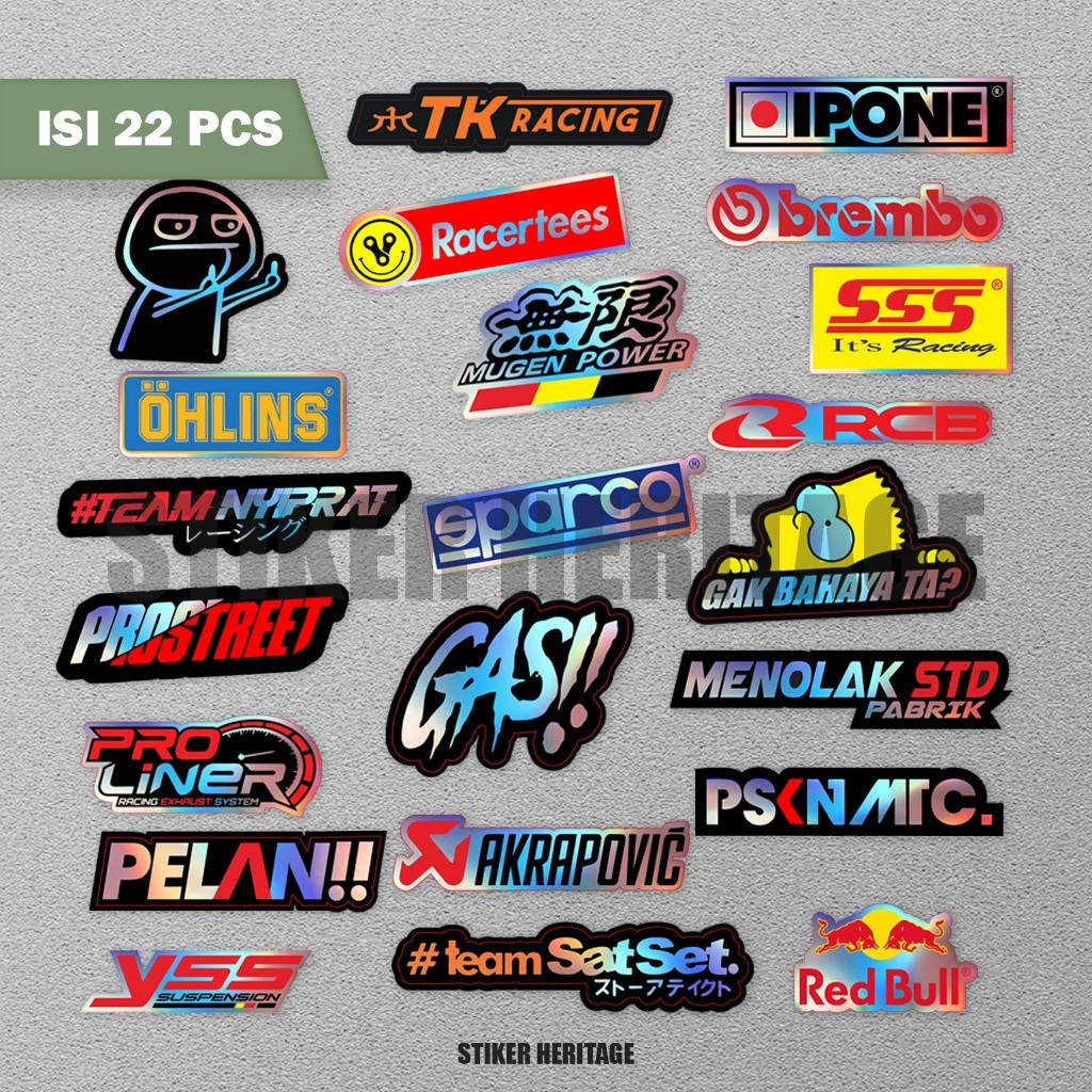 Sticker Stiker Racing Hologram | Stiker Motor  | Sticker Helm, Stciker Pack Stiker Helm Stiker Estet