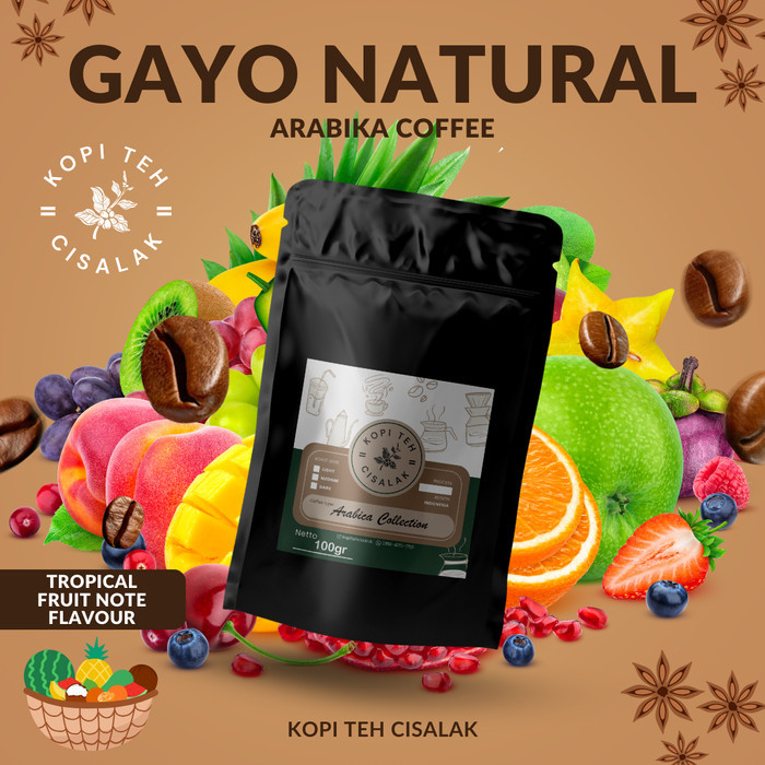 

Kopi Arabika Gayo Natural 100 gram Biji dan Bubuk - Light to Medium Roast, Natural Processed