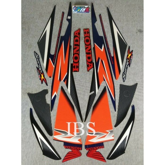 STRIPING STANDAR HONDA SUPRA X 125R ORANGE OREN 2007 POLET