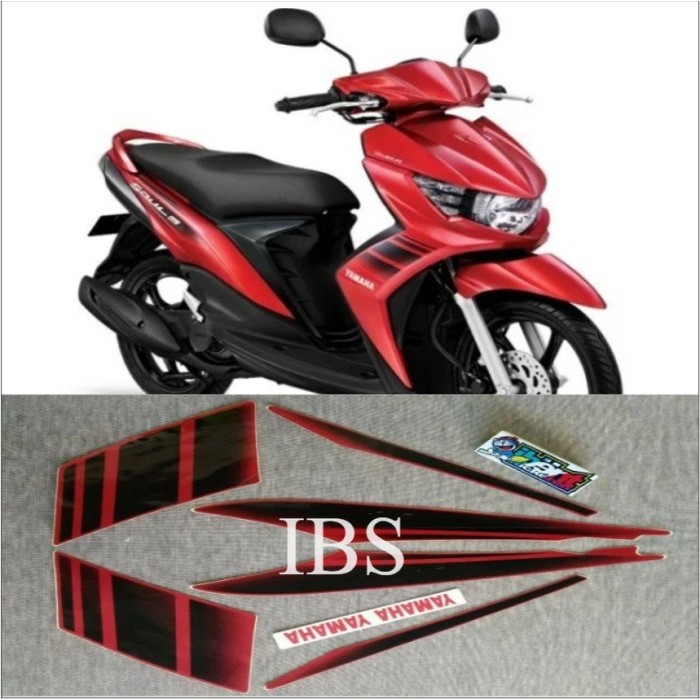 STRIPING MIO SOUL GT MERAH 2011 2012 STIKER ORI YAMAHA POLET