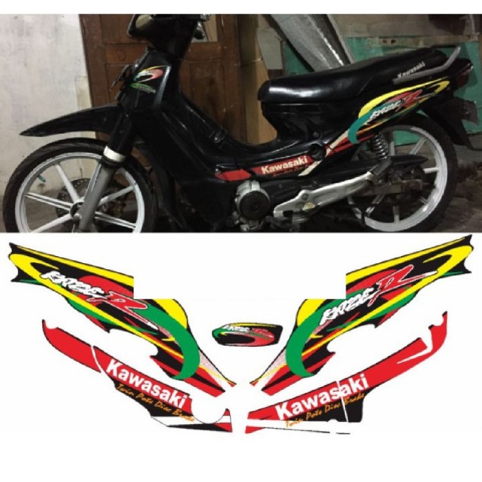 STRIPING KAZE R HITAM 2000-2001 STIKER KAWASAKI LIS POLET STIKER