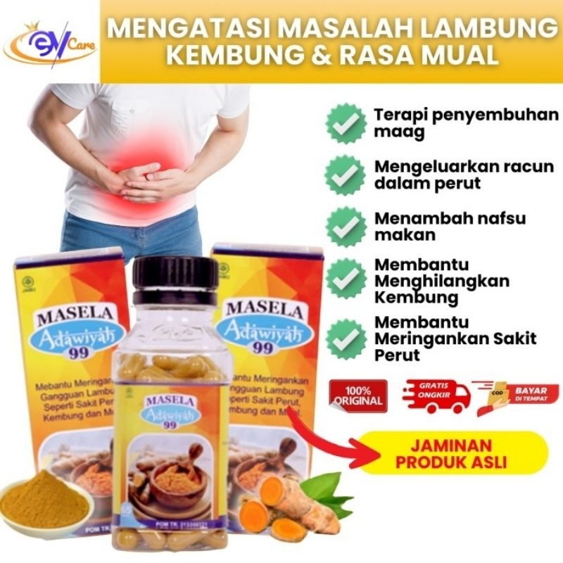 

Masela Adawiyah 99 Dari Extra Kunyit India Solusi Asam Lambung Asli Original Promo