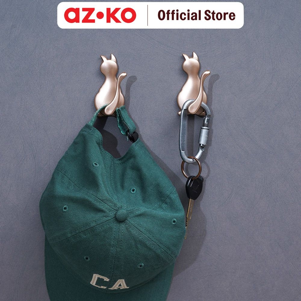 AZKO Stora Set Gantungan Dinding Permanen Cat Pengait Multifungsi Tembok Clothes Hook Tempat Gantung