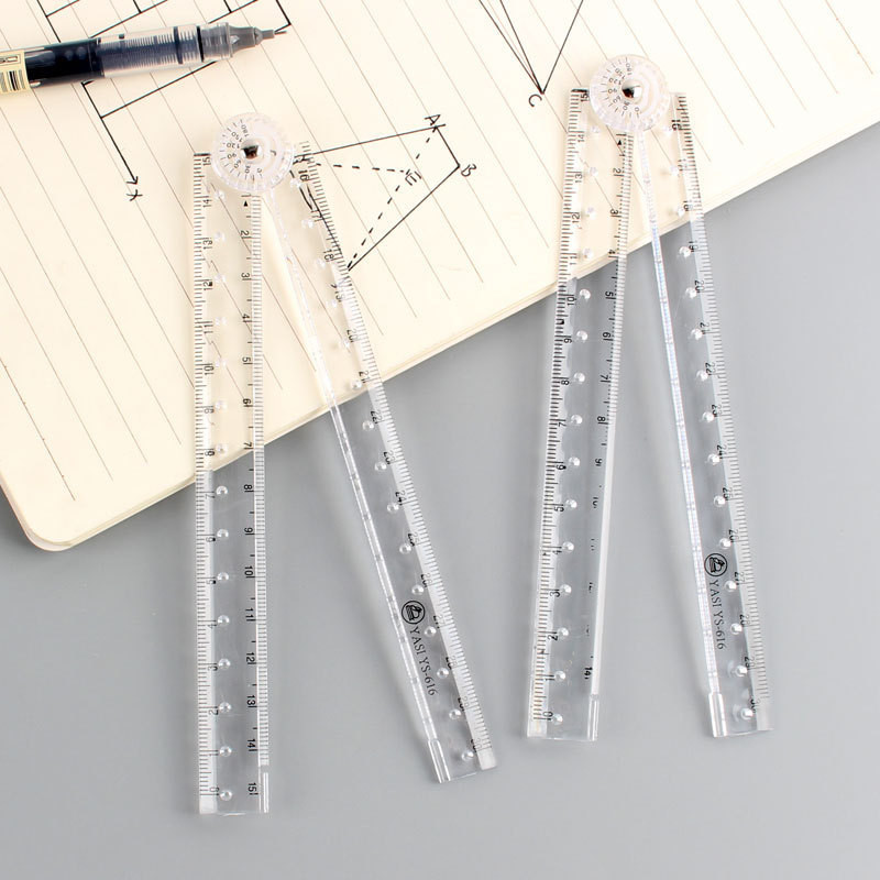 

2PCS Acrylic Transparent Folding Ruler Straight Simple Scale Student Drawing Ruler school supplies accessories