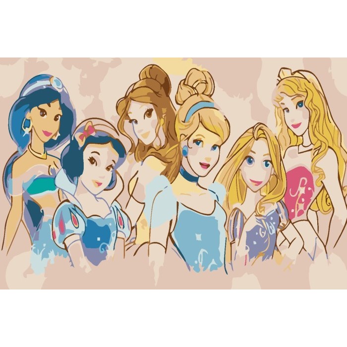 

DIY painting by number 30x20cm kerajinan tangan - Inner Framed - disney