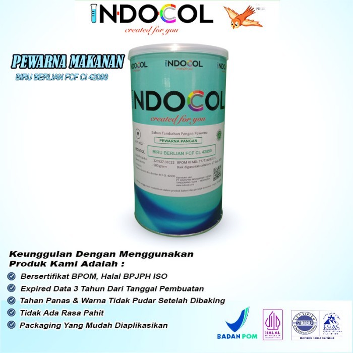 

Pewarna Makanan INDOCOL BIRU BERLIAN FCF CI.42090 (BRILLIANT BLUE) - PACKING 1 KG