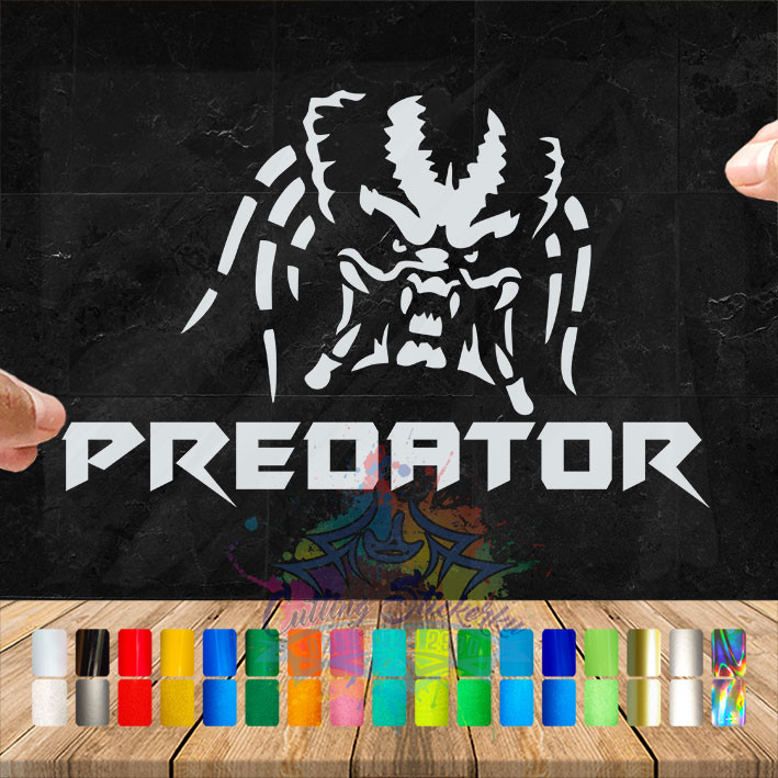 Cutting Stiker Predator Variasi Motor Mobil Sticker Nyala Visor Body Kaca Helm Laptop Bodi Free Cust